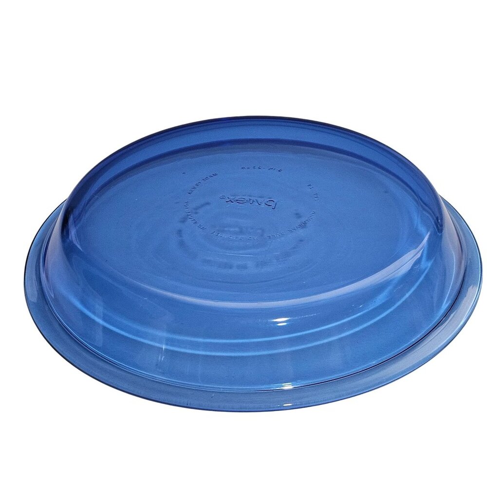 Pyrex Cobalt Blue Pie Plate 9" glass dish vtg corning kitchen bakeware 3/4qt - Picture 3 of 8
